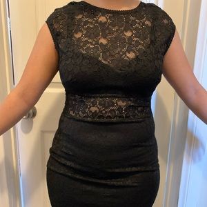 Sexy little black lace mini dress by Guess